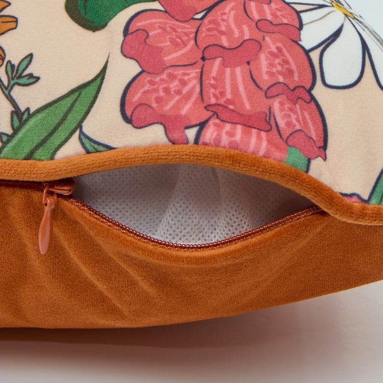 Cottage Garden Bolster Cushion in Boho Baby