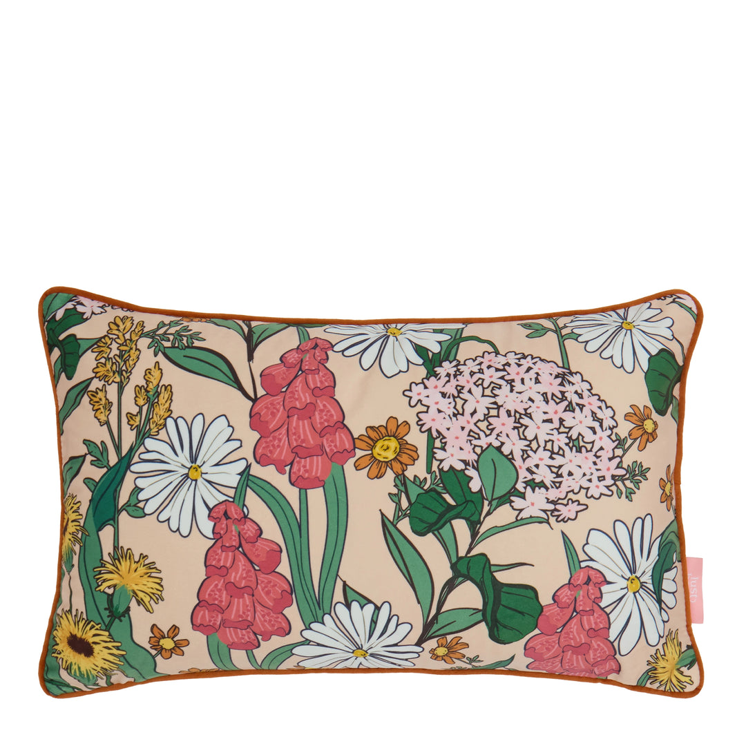 Cottage Garden Bolster Cushion in Boho Baby