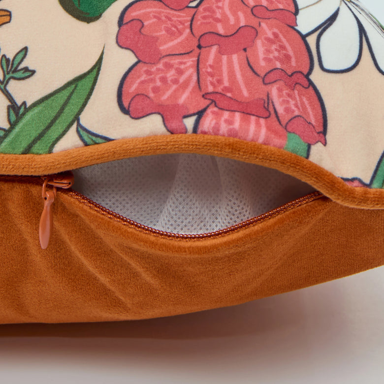 Cottage Garden Square Cushion in Boho Baby