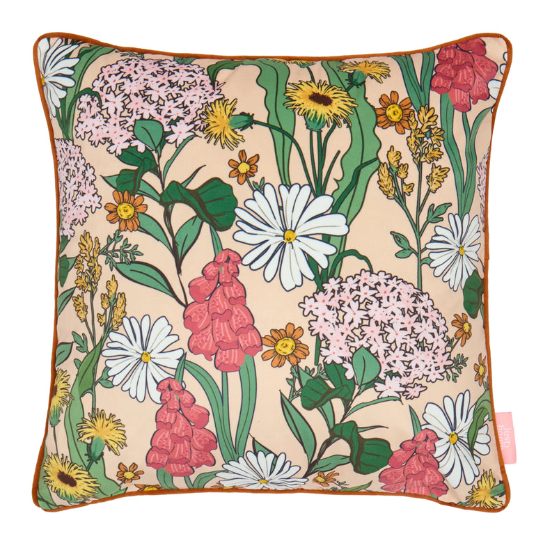 Cottage Garden Square Cushion in Boho Baby