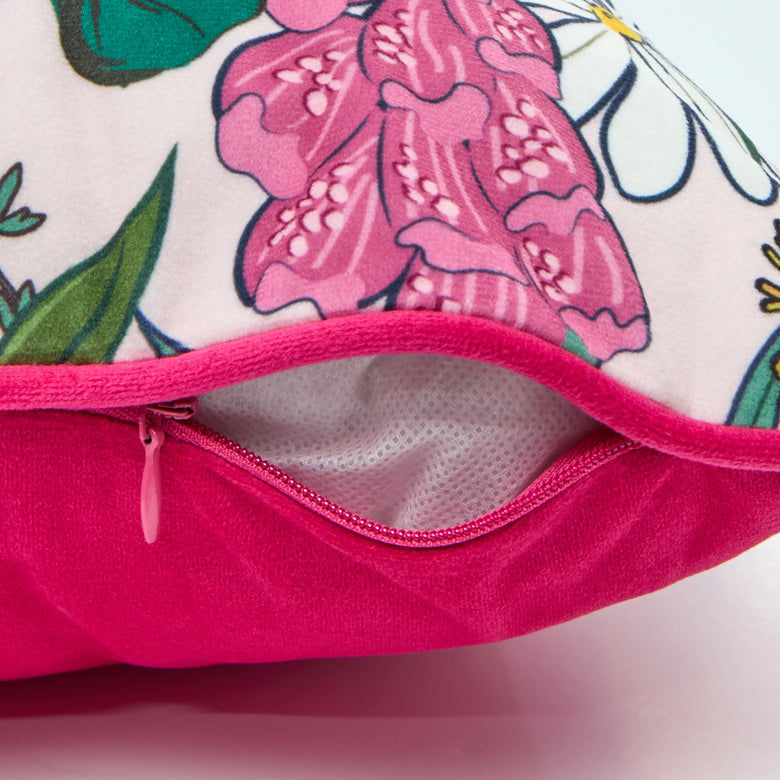 Cottage Garden Square Cushion in Pink Dusk