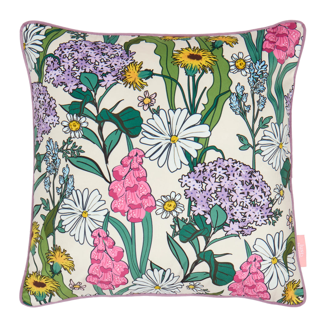 Cottage Garden Square Cushion in Vintage Cream