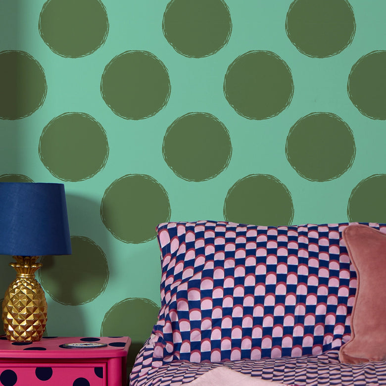 Cruella's Wish Wallpaper in Green and Turquoise