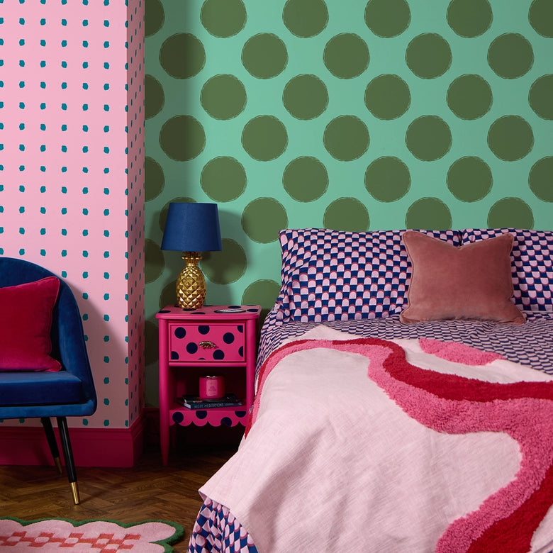 Cruella's Wish Wallpaper in Green and Turquoise