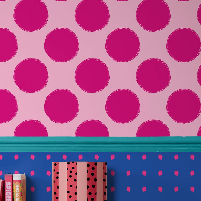 Cruella's Wish Wallpaper in Hot Pink and Candy Pink