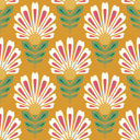 Cut from the same Wood Wallpaper in White and Rich Red on Mustard