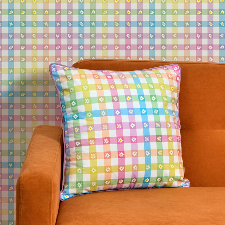 Multicoloured Daisy Days Square Cushion in Multicoloured – Lust Home