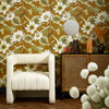 Dance of the Dragonfly Wallpaper in Tan, Sage and Lemon