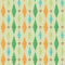 Dashing Diamond Wallpaper in Turquoise and Orange on Light Green