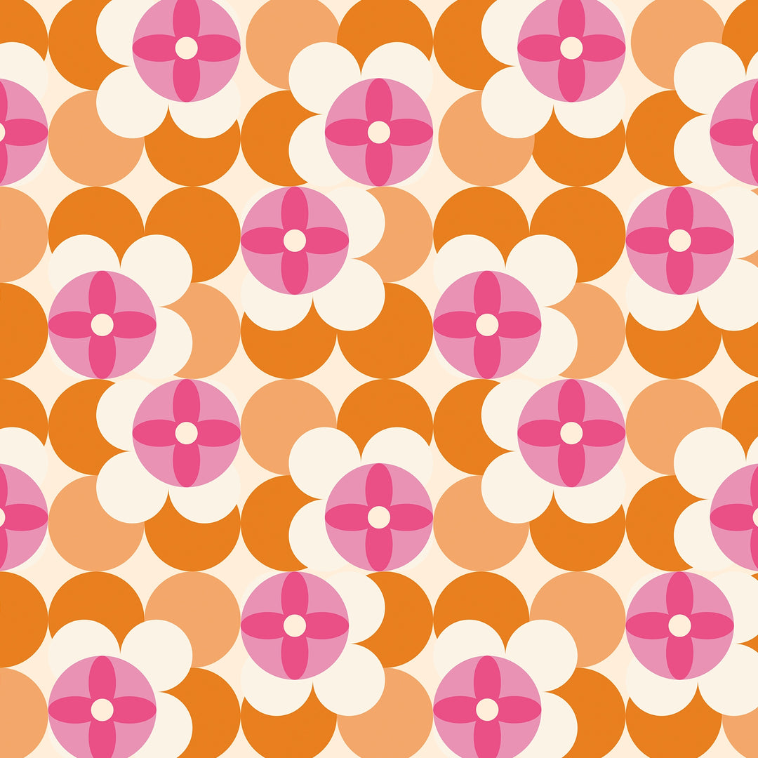 Day Dreamer Wallpaper in Raspberry and Orange Fizz