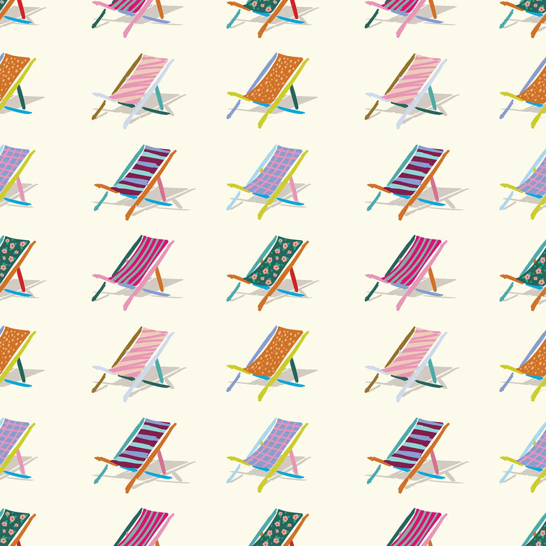 Deckchair Delight Wallpaper in Multicoloured on Ice Cream