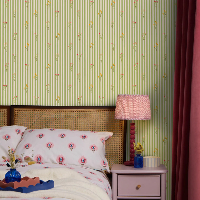 Ditsy Jane Wallpaper in Soft Sage