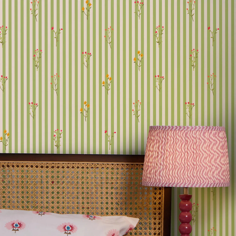 Ditsy Jane Wallpaper in Soft Sage