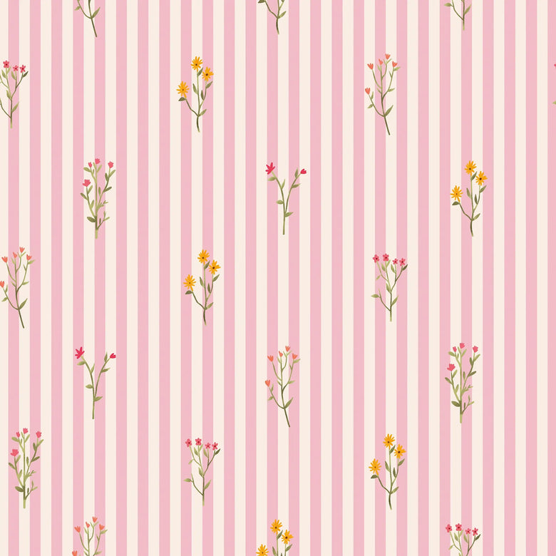 Sample of Ditsy Jane Wallpaper in Sugar Pink