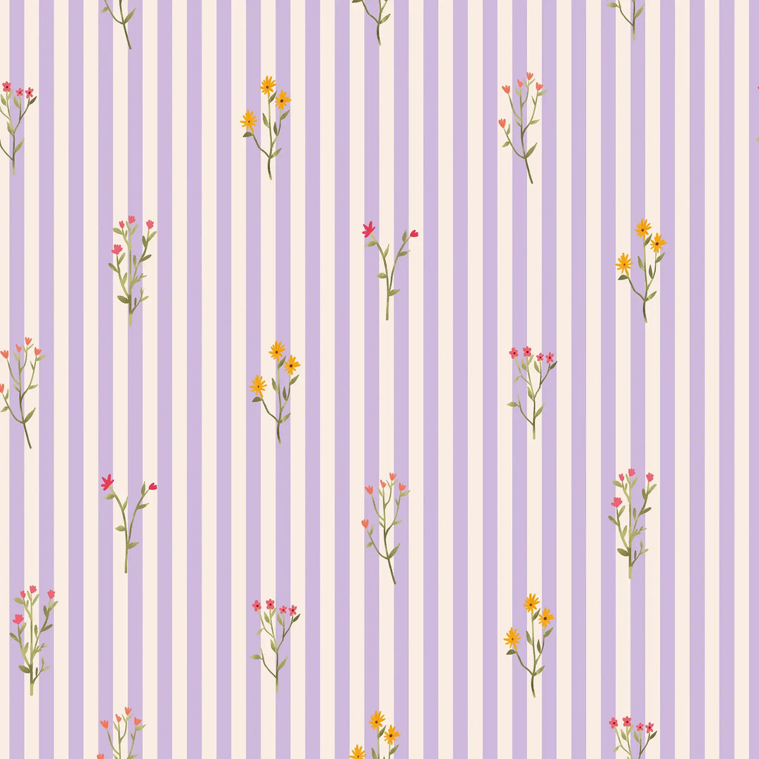 Ditsy Jane Wallpaper in Lavender