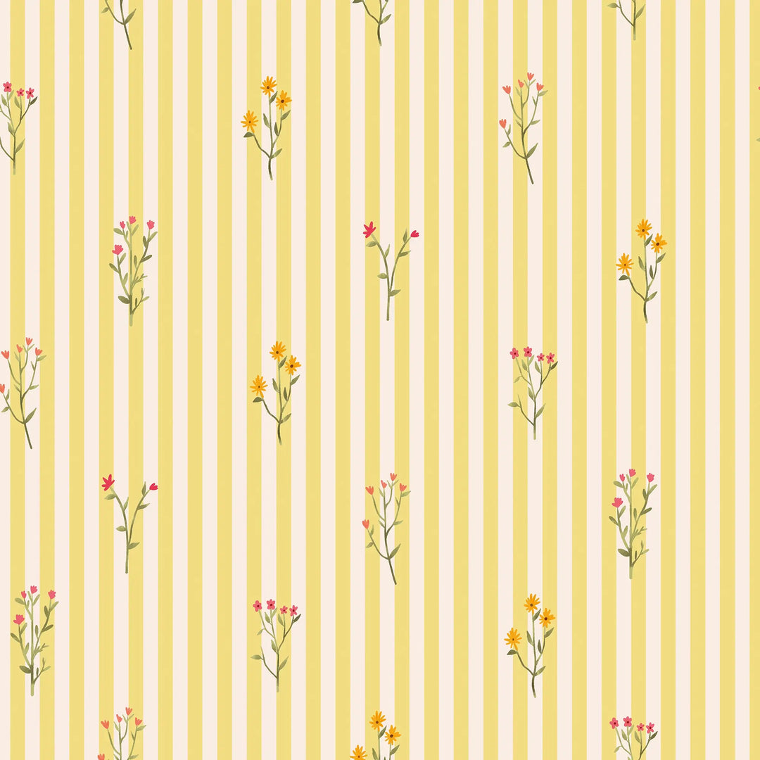 Ditsy Jane Wallpaper in Buttercream
