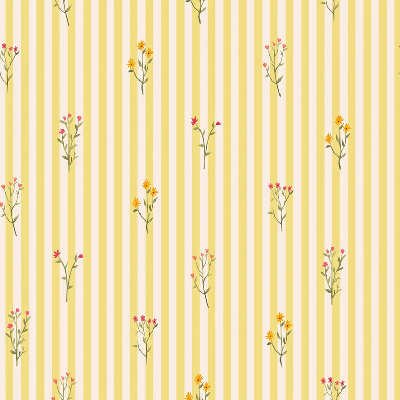 Sample of Ditsy Jane Wallpaper in Buttercream