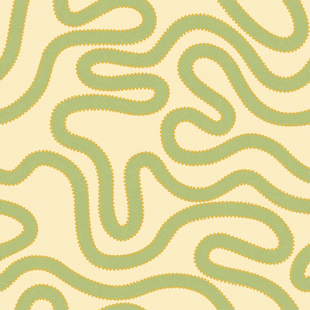 Dotty as a Squiggle Wallpaper in Green and Yellow