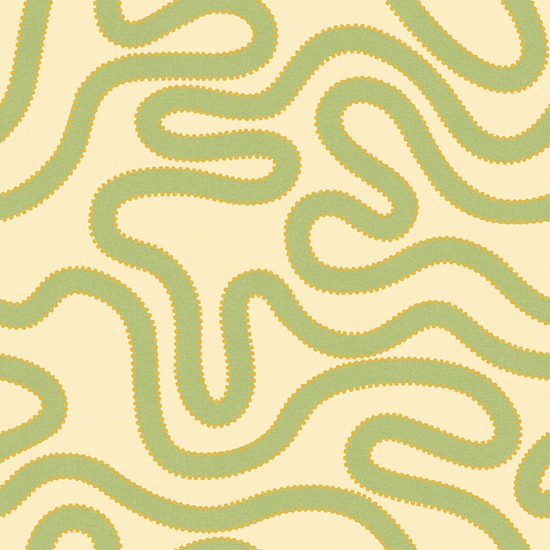 Dotty as a Squiggle Wallpaper in Green and Yellow
