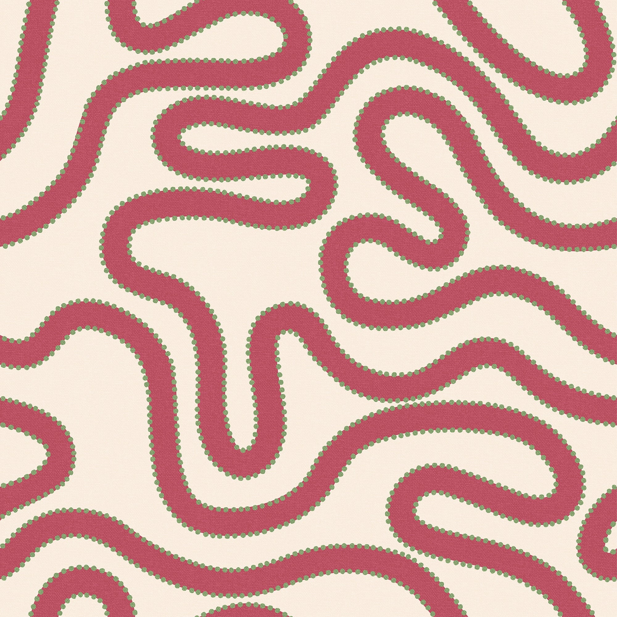 Dotty as a Squiggle Wallpaper in Rich Red and Green