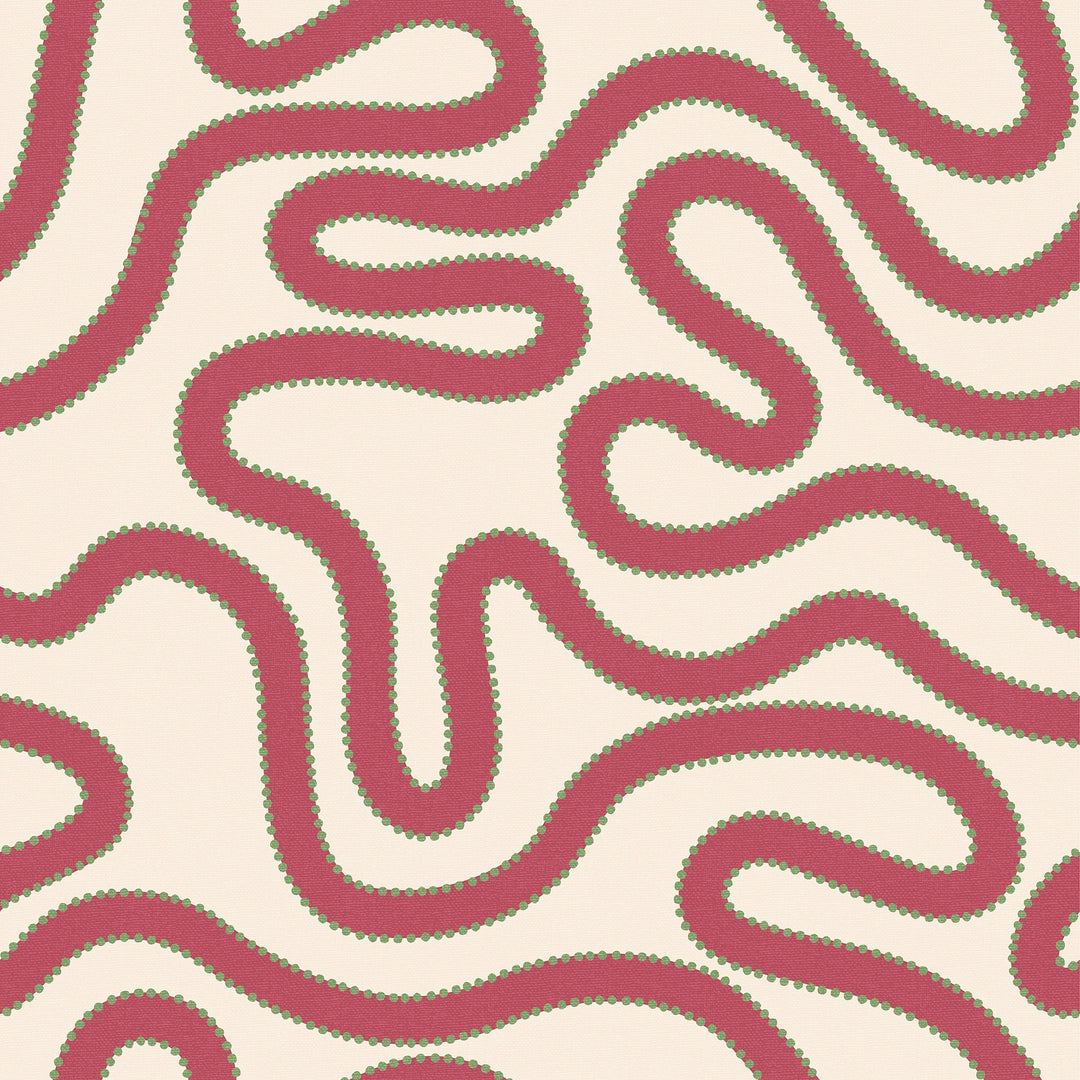 Dotty as a Squiggle Wallpaper in Rich Red and Green