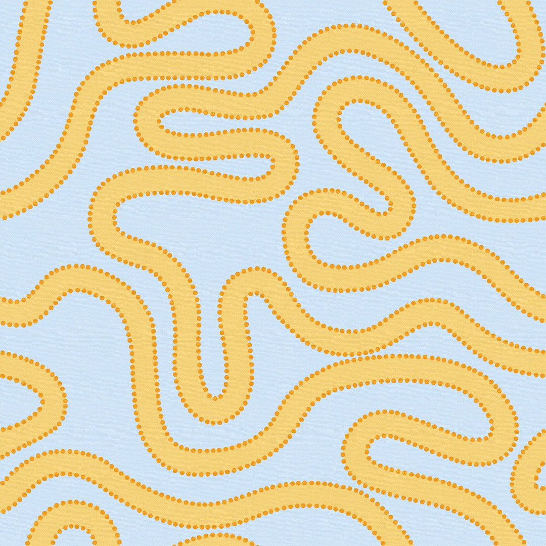 Dotty as a Squiggle Wallpaper in Sky Blue and Yellow