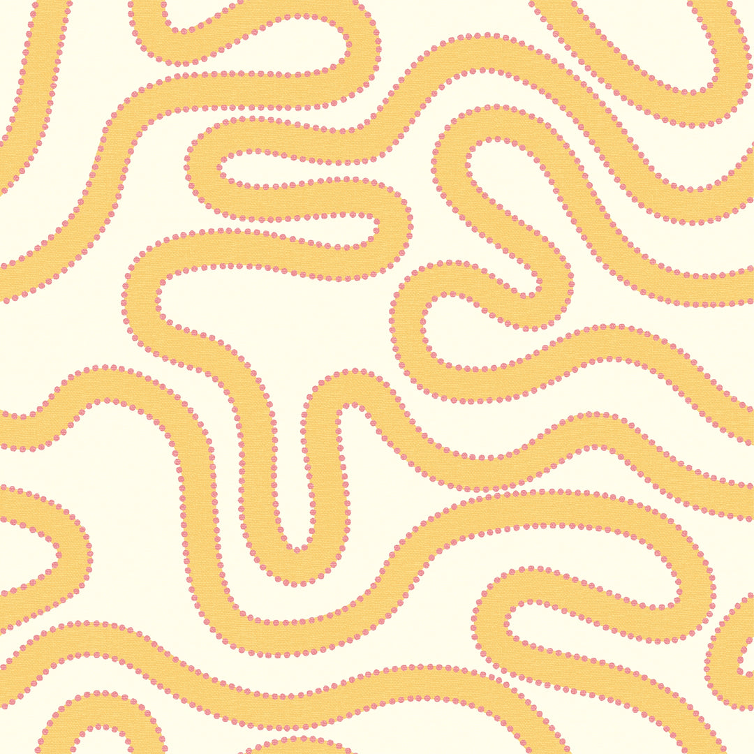 Dotty as a Squiggle Wallpaper in Yellow and Pink