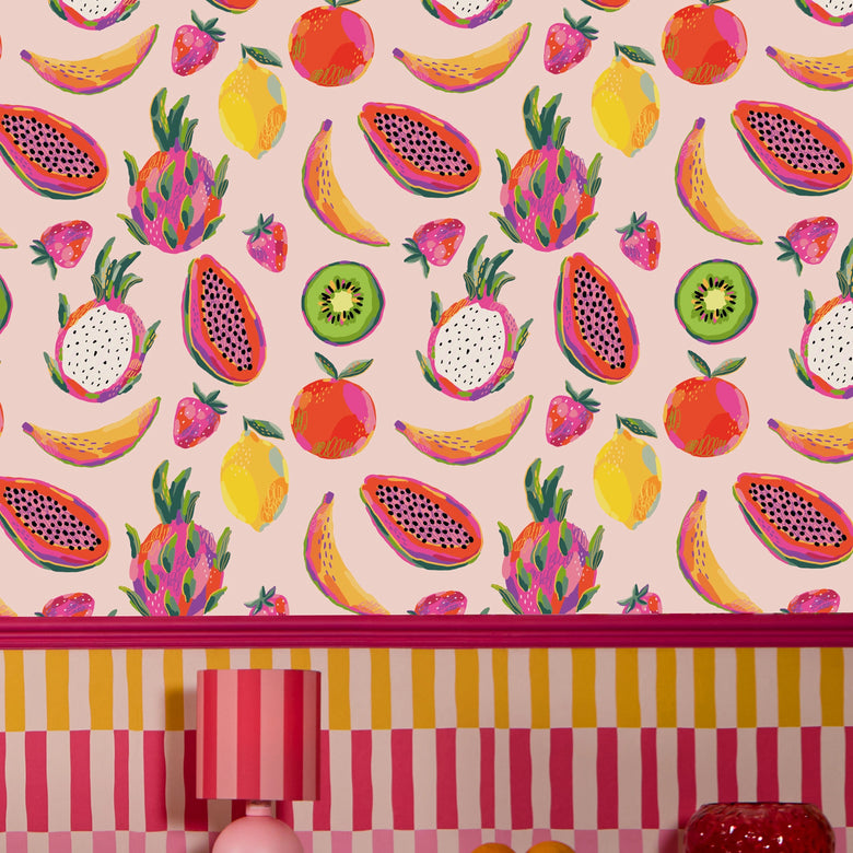 Dragon Fruit Desire Wallpaper in Candy Pink