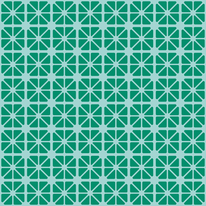 EST Lattice Wallpaper in Green and Teal