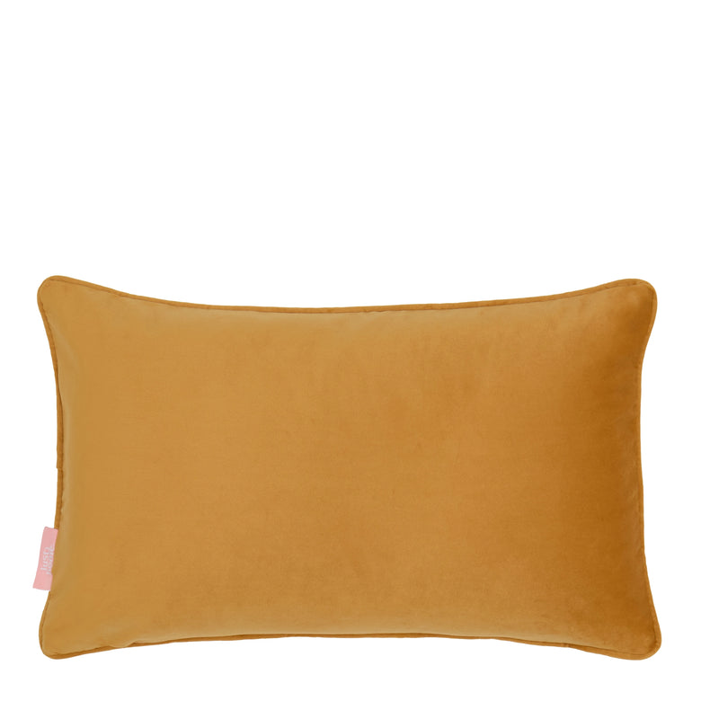 Eclectic Eden Bolster Cushion in Teal, Tan on Vintage Cream