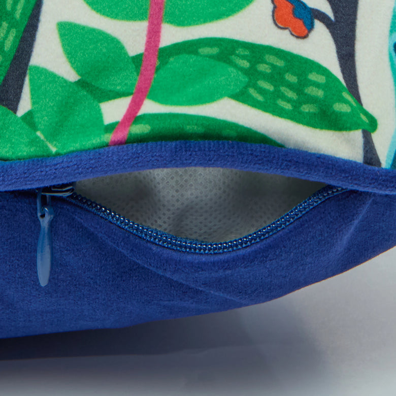 Eclectic Eden Bolster Cushion in Brights on Vintage Cream