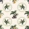 Elephant in the Room Wallpaper in Greens on Cream