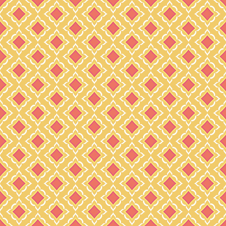 Exotic Marigold Wallpaper in Yellows and Hot Pink