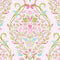 Fantastical Ocean Wallpaper in Pink and Green on Sweet Pink