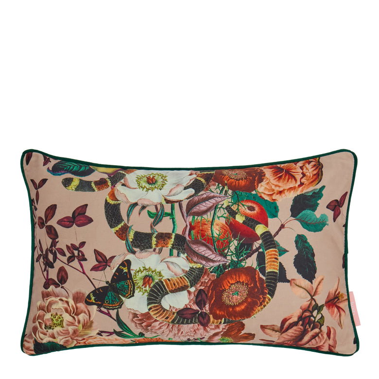 Forbidden Fruit Bolster Cushion in Dusty Rose
