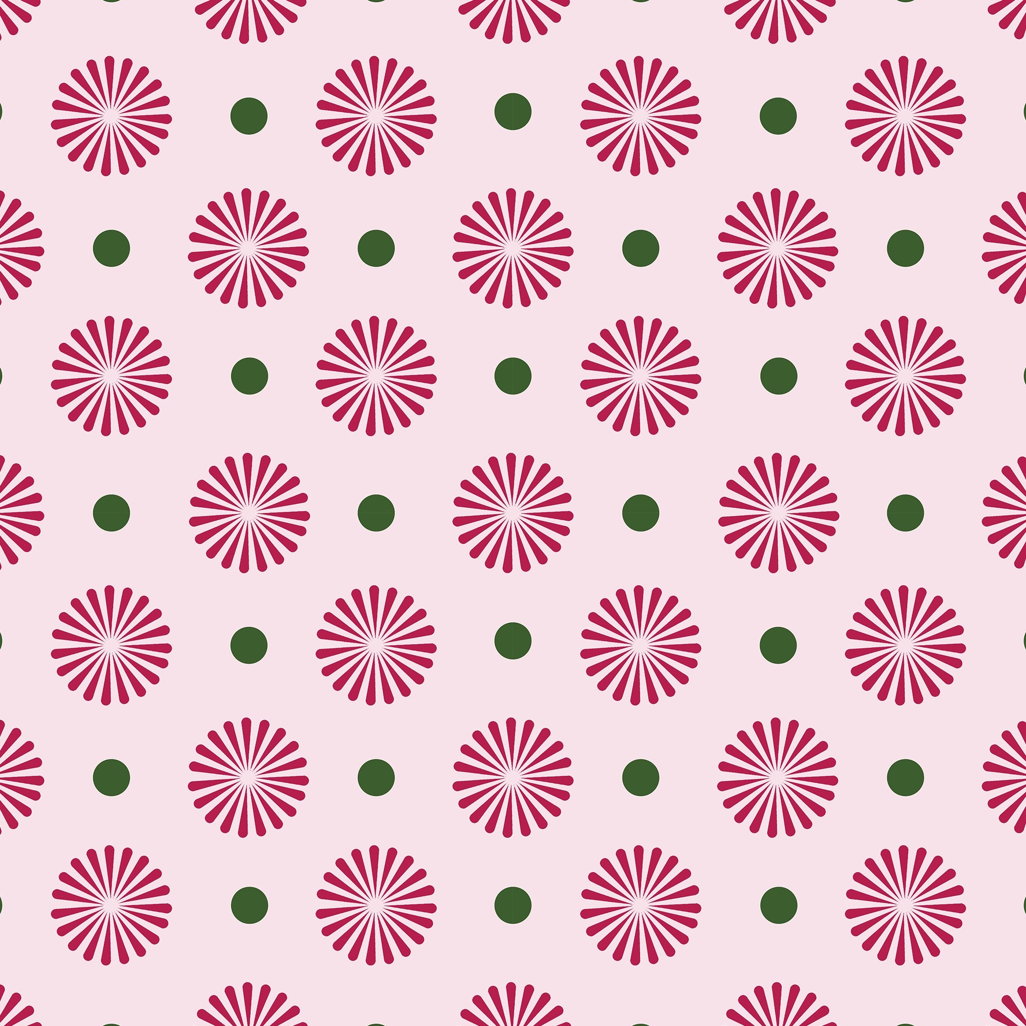 Forest Flora Wallpaper in Hot Pink on Sweet Pink