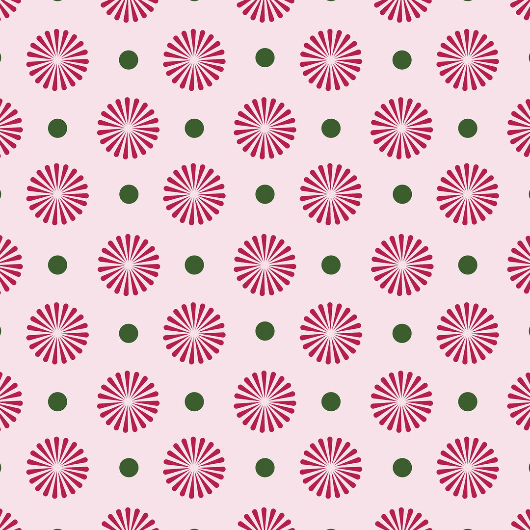 Forest Flora Wallpaper in Hot Pink on Sweet Pink