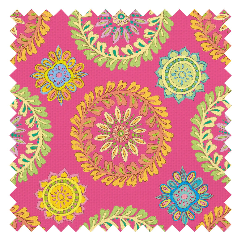 Free Spirit Fabric in Brights on Hot Pink