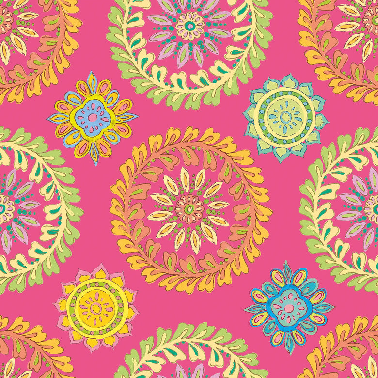 Free Spirit Wallpaper in Brights on Hot Pink