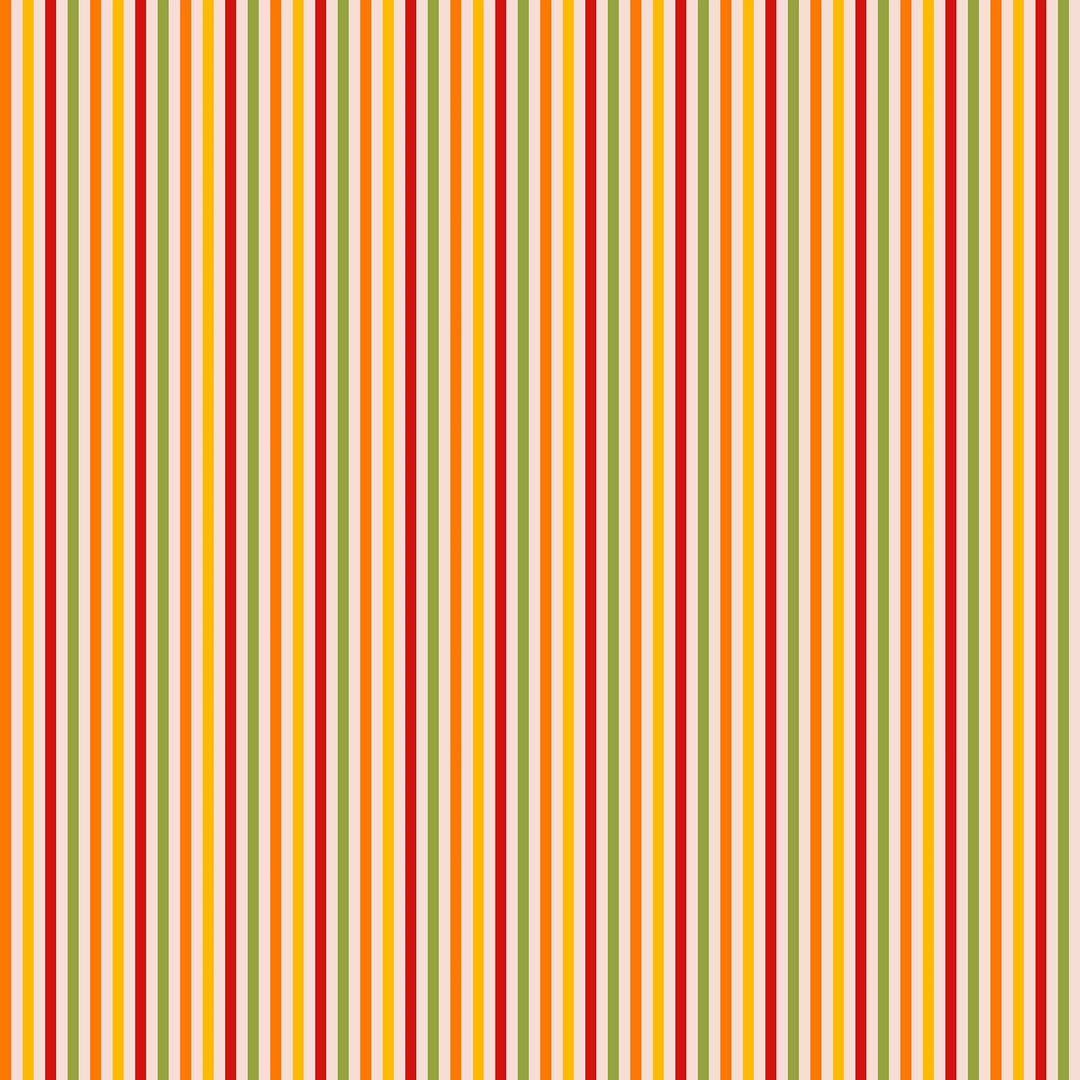 Fruit Salad Pinstripe Wallpaper in Multicoloured on Candy Pink