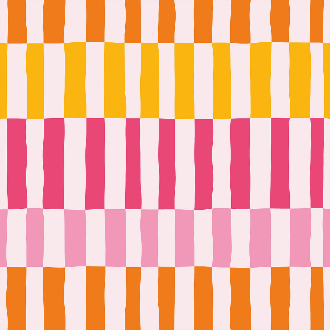Fruit Salad Sensation Wallpaper in Pinks, Orange and Yellow