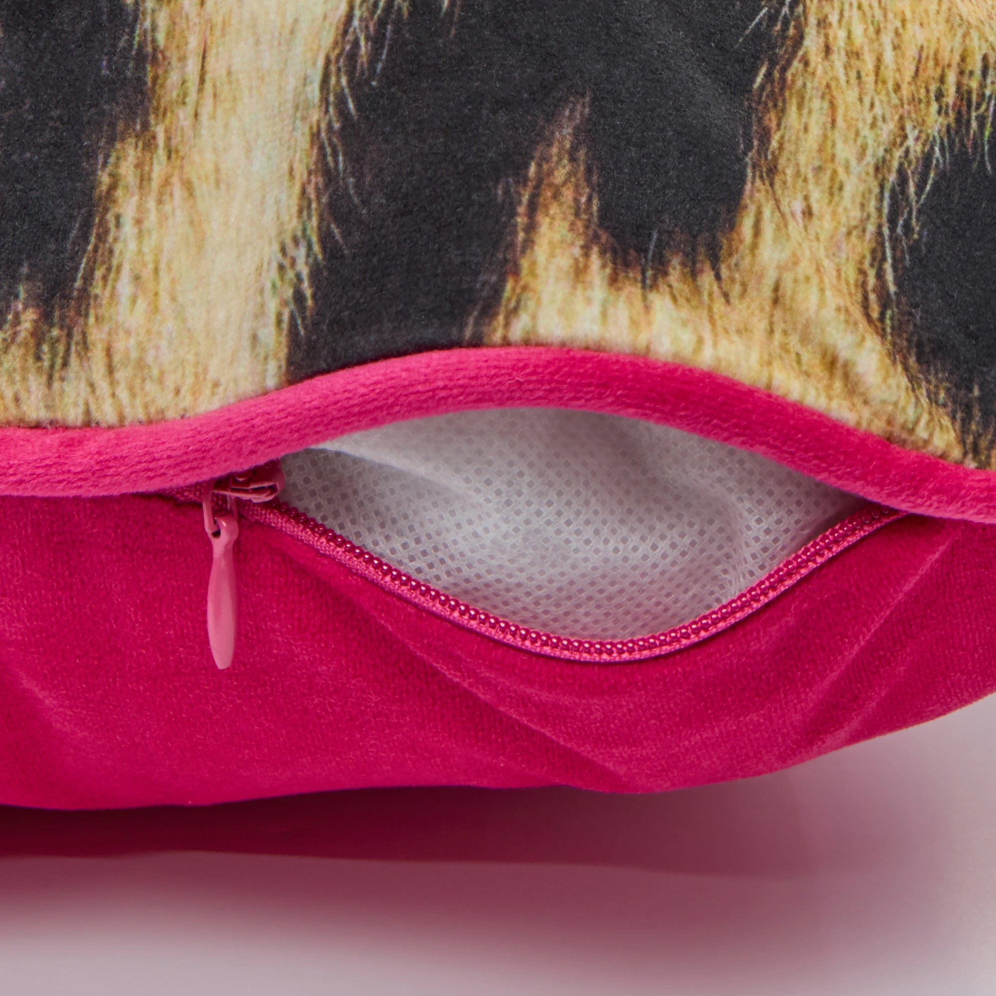 Fur-real Leopard Bolster Cushion in Margay Black and Ocelot Brown