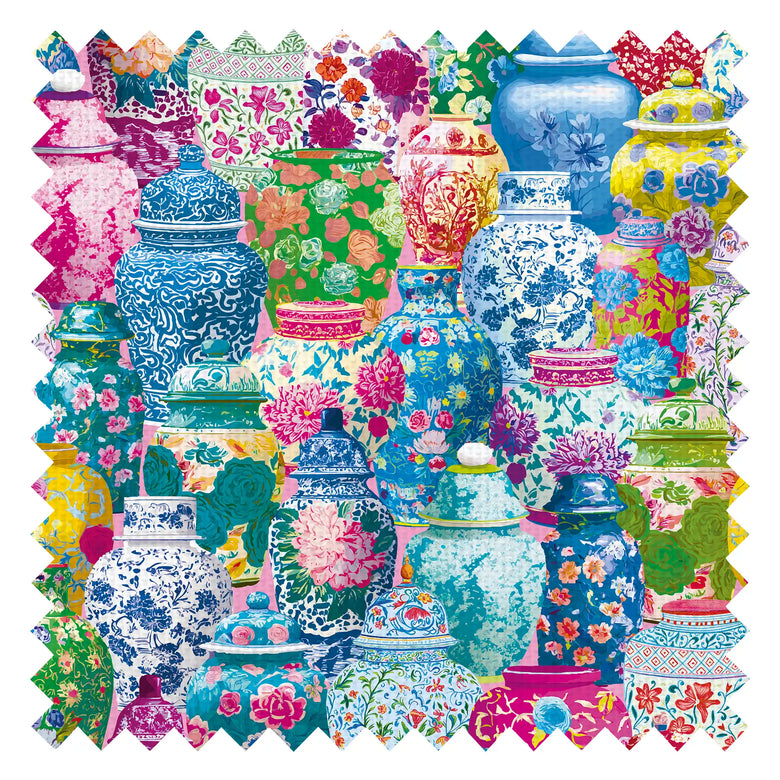 Ginger Jar Bazar Fabric in Multicoloured on Candy Floss