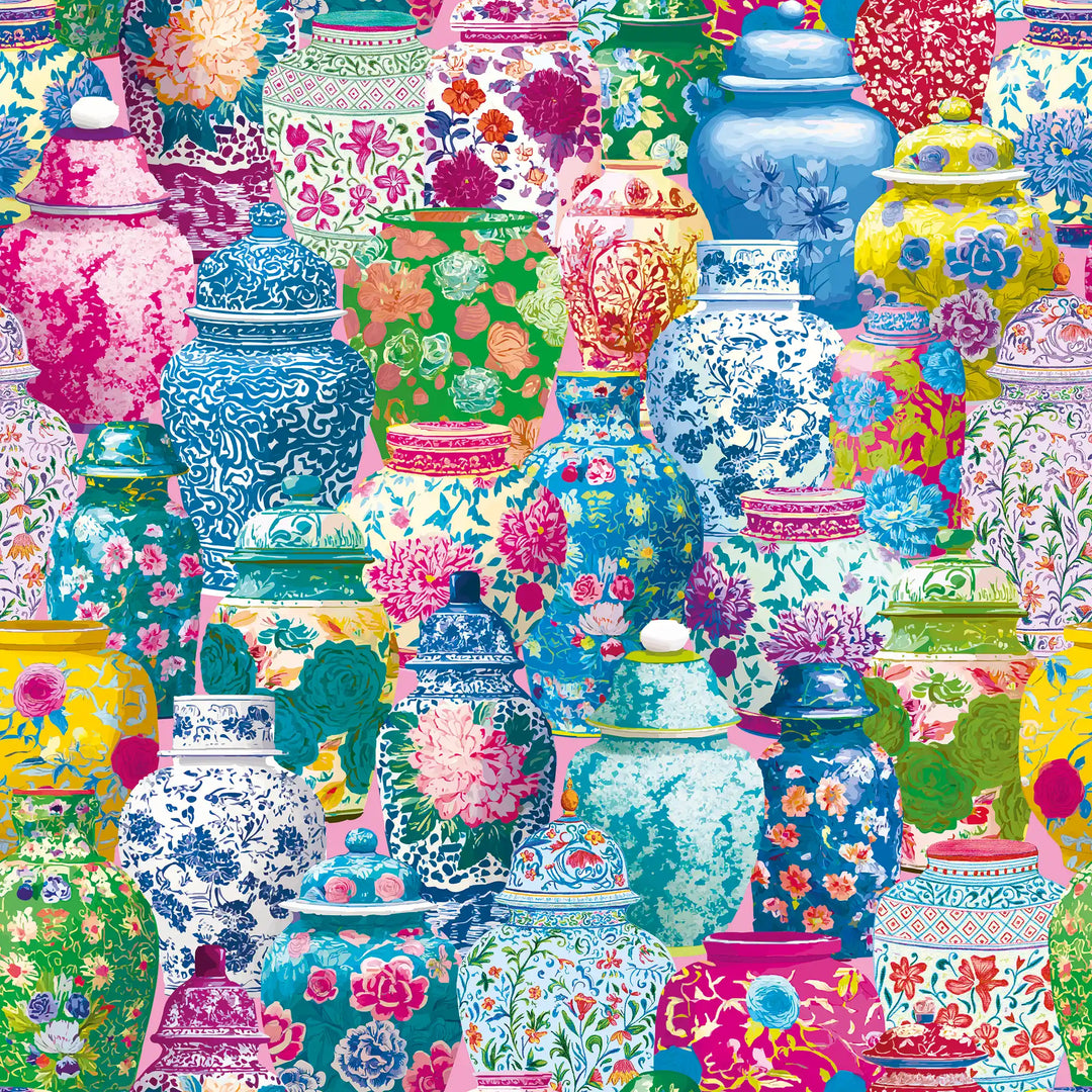 Ginger Jar Bazar Wallpaper in Multicoloured on Candy Floss