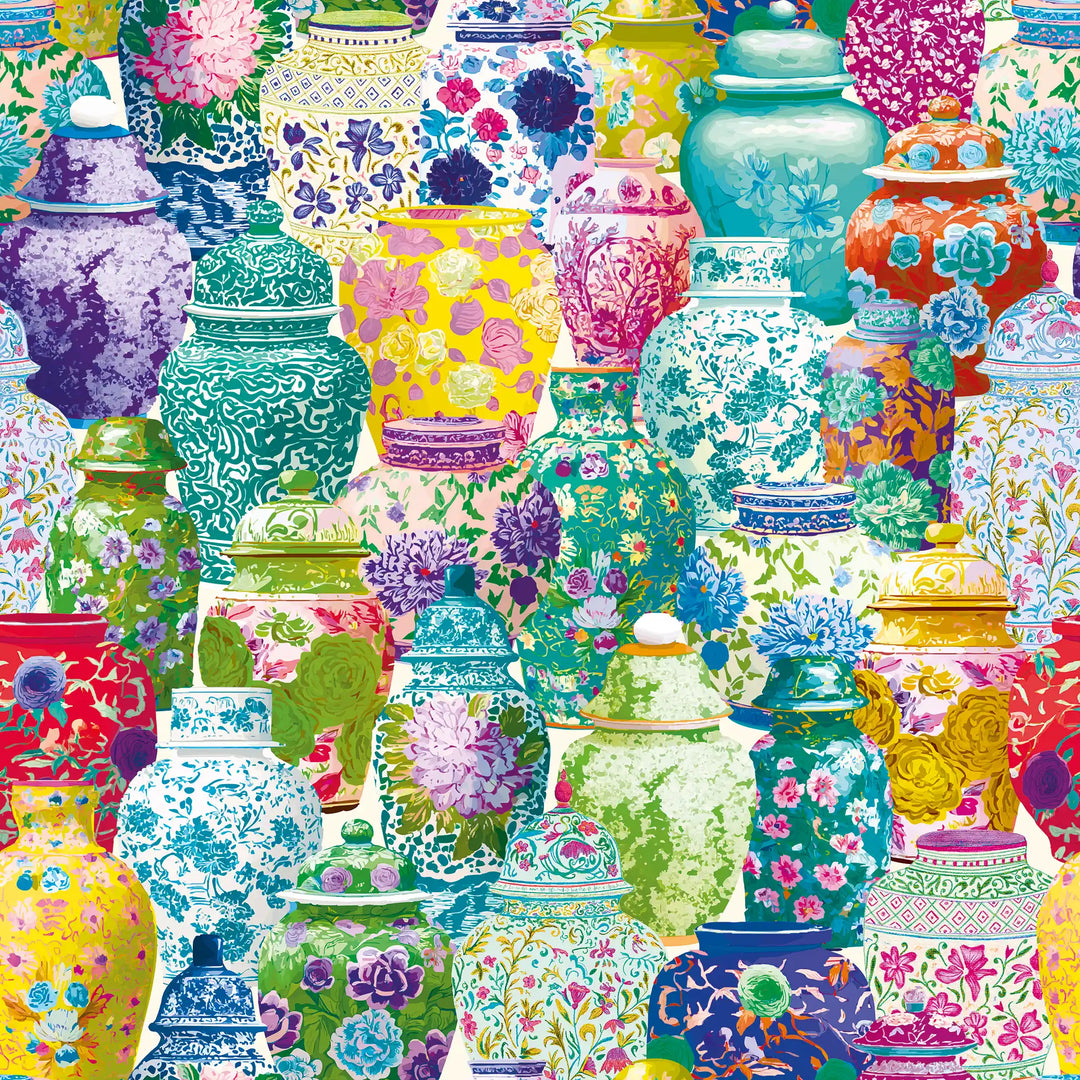 Ginger Jar Bazar Wallpaper in Multicoloured on Cream