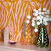 Good Vibrations Wallpaper in Pumpkin Pie and Party Pink