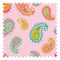Grand Gesture Fabric in Pastels on Soft Pink