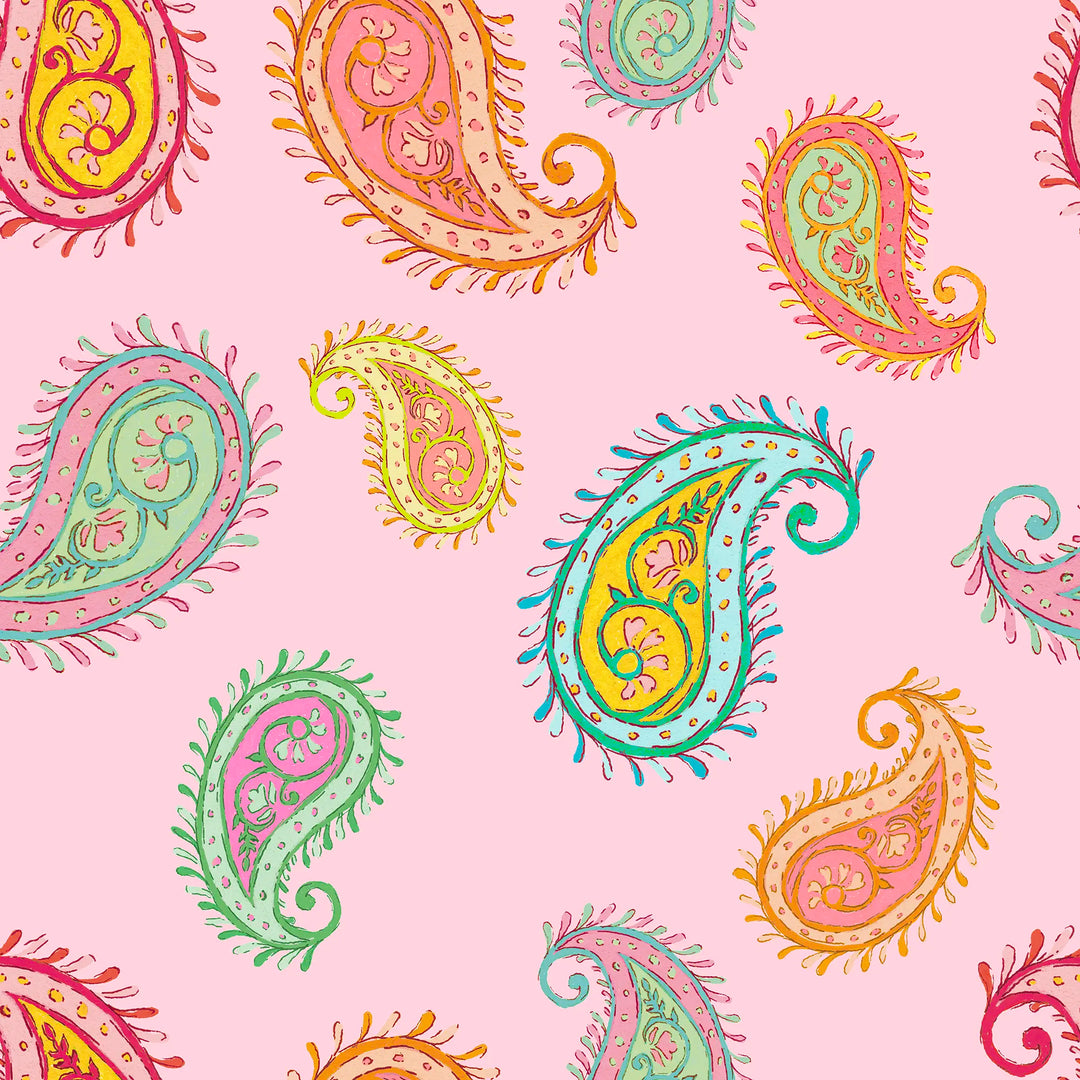 Grand Gesture Wallpaper in Pastels on Soft Pink