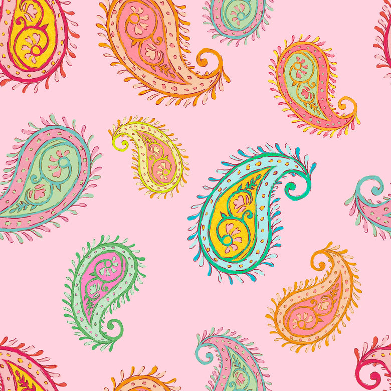 Grand Gesture Wallpaper in Pastels on Soft Pink