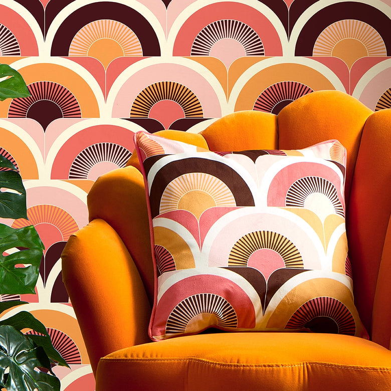 Groovy Baby Cushion in Sunset Orange
